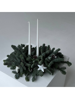 Композиция из нобилиса со свечами на стол №3