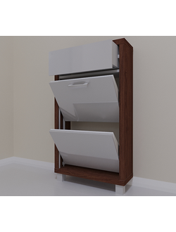 Обувница Айрон-2 Плюс (фасад стекло белое)