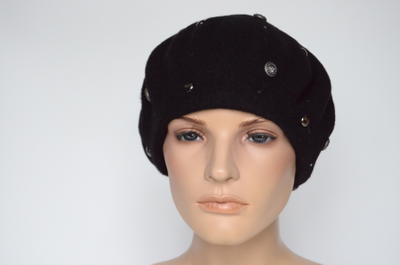Vizio Collezione черный берет из фетра