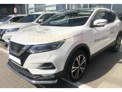 Защита переднего бампера с двумя подгибами d60 для Nissan Qashqai (2019-...)
