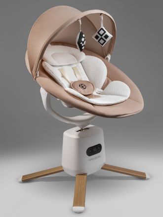 Колыбель Amarobaby Jolly Swing, бежевый, белый вкладыш