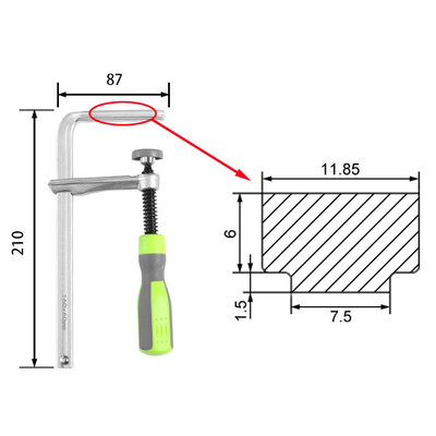 Винтовая струбцина для установки в паз