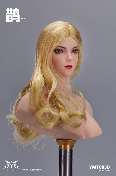 Женская голова (скульпт) с длинными светлыми волосами - 1/6 scale Asian Female Head Sculpt Que Magpie (YMT085D) - YMTOYS