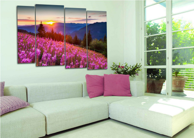 Модульная картина "Цветущий склон"