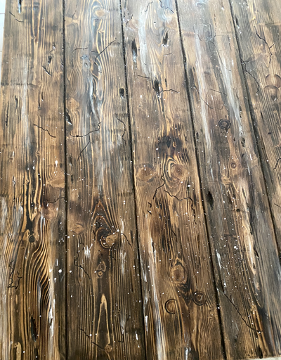 стол лофт из состаренной древесины для ресторана