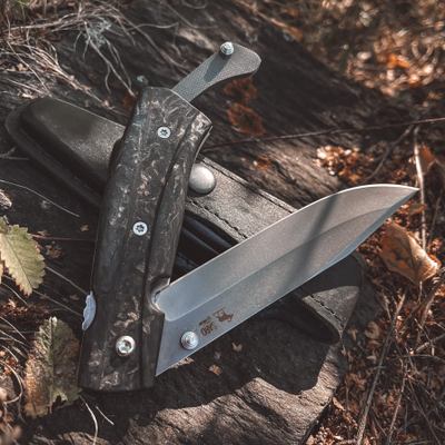 Складной нож Wild West сталь Elmax, рукоять карбон