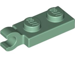 Plate, Modified 1 x 2 with Clip on End Horizontal Grip, Sand Green (63868 / 6354613)