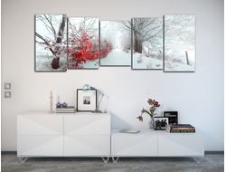 Модульная картина "Зимняя аллея"