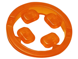 Rock Faceted with Small Pin Infinity Stone, 4 on Sprue, Trans-Orange (36451 / 6223003)