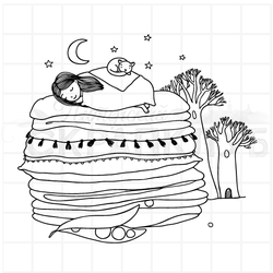 штамп принцесса спит на горошине