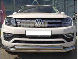 Защита переднего бампера двойная d76/60 для Volkswagen Amarok 2016-