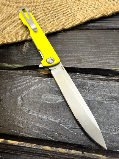 Складной нож Single EVO. Клинок ДОЛ, СТАЛЬ ELMAX, G10 желтый