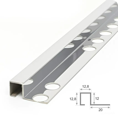Профиль окантовочный для плитки SBP110-12H 12мм 2,7м Полированный серебро