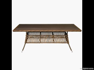 Стол Прованс прямоугольный ДПК/стекло 160 см из ротанга