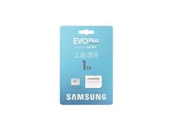 Карта памяти Samsung Evo Plus (MB-MC1T0SA/EU) microSDXC 1TB Class 10, A2, V30, UHS-I (U3), W 90 МБ/с, R 160 МБ/с, адаптер на SD
