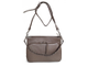 (АРТИКУЛ: 8818/1) СУМКА КЛАТЧ ЖЕНСКАЯ НЕБОЛЬШАЯ, НАТУРАЛЬНАЯ КОЖА, С ДВУМЯ НАРУЖНЫМИ КАРМАНАМИ, ТЕМНО-БЕЖЕВАЯ "МОККО", РЕМЕНЬ ЧЕРЕЗ ПЛЕЧО