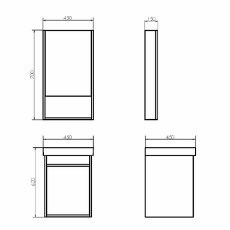 Зеркало-шкаф "Вена-45" дуб дымчатый