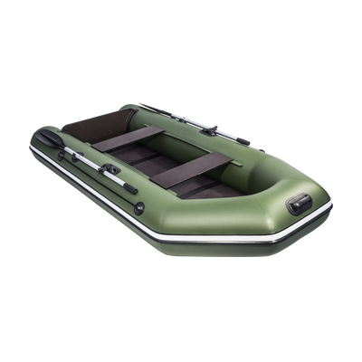 Моторная лодка Аква 2800 слань-книжка киль зеленая