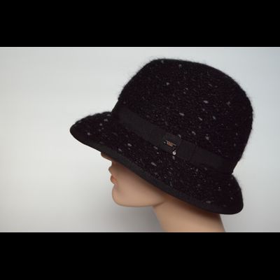 Фетровая черная шляпа с  вязаной отделкой Vizio Италия 6924 PL