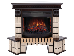 Угловой электрокамин Stone AO с очагом FireField 25