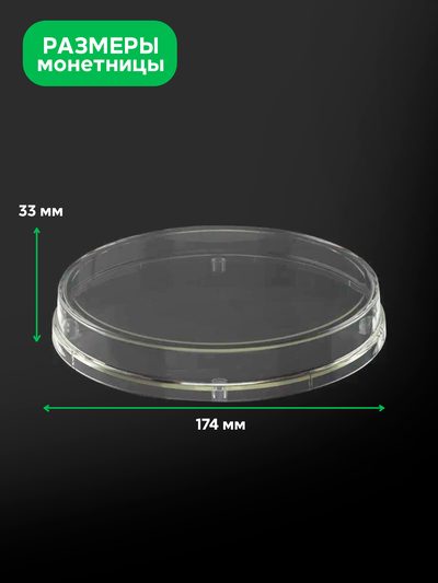 (ПОС0200) Монетница круглая из прозрачного оргстекла