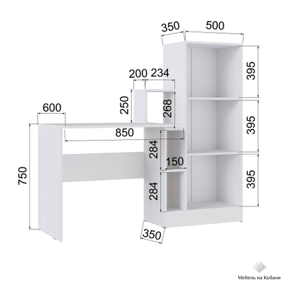 СКМ-1 компьютерный стол Белый с тиснением «Древесные поры»