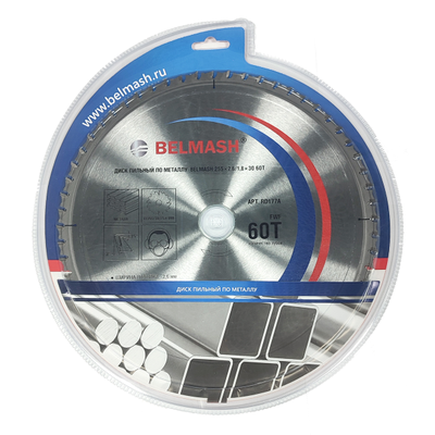 Диск пильный по металлу  BELMASH 255x2,6/1,8x30 60T