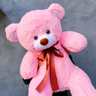 Большой плюшевый медведь 135 см розовый Феликс