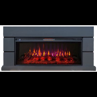 Линейный электрокамин Норд графит с очагом FreeSpace 50 LED FX QZ