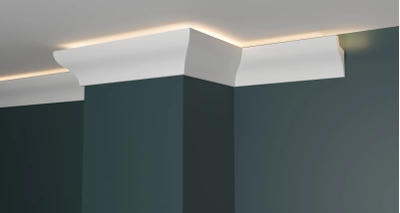 Потолочный плинтус для подсветки DECOR-DIZAYN DD506, из дюрополимера, под покраску, ударопрочный, 2 метра.