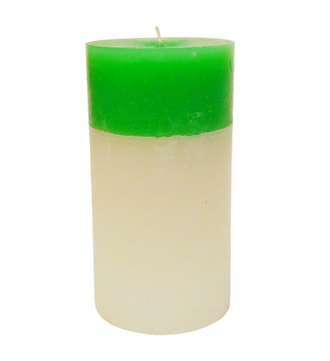 Свеча напольная интерьерная бело-зеленая