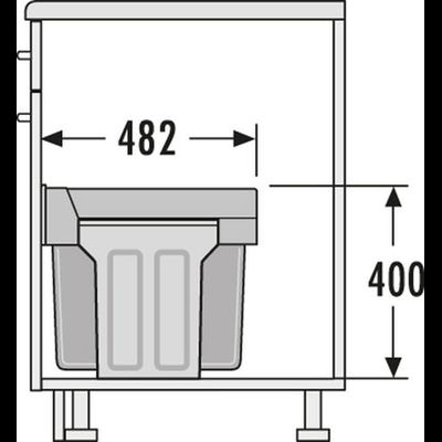 Встраиваемое ведро для мусора 30л Tandem Hailo
