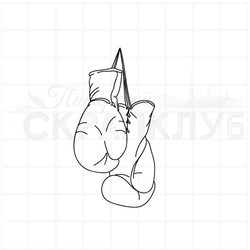 штамп боксерские перчатки, подвешенные на шнурки