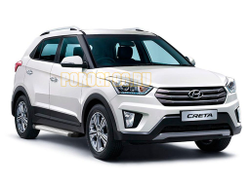 Порог-площадка Silver AutoMax для Hyundai Creta 2016-2021