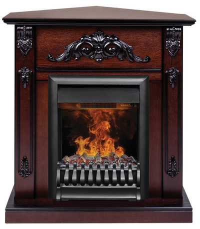 Угловой электрокамин Anita AO с очагом 3D Oregan