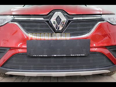 Защита радиатора Renault Arkana 2018- (2 части) black верх