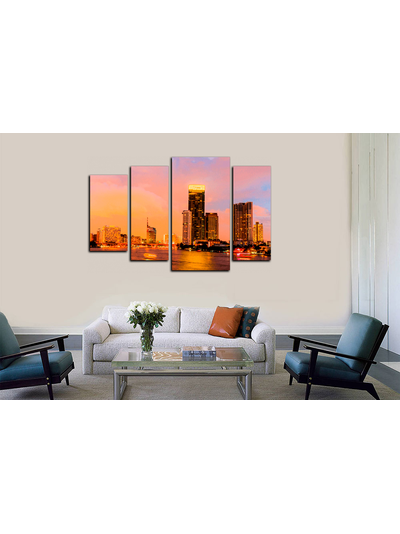 Модульная картина "Небоскребы у воды"