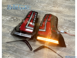 Стопы Toyota Land Cruiser Prado 150 2009-2024 с анимацией красно-черные