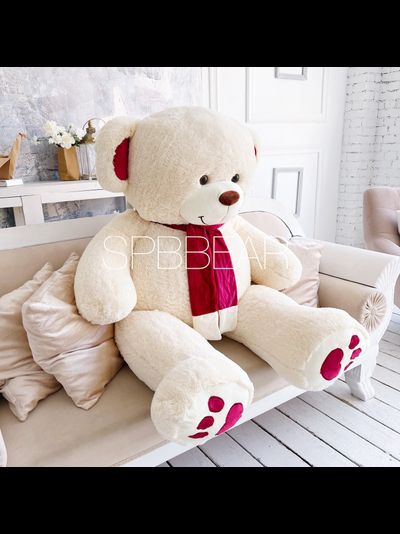 Гигантский плюшевый медведь 190 см бежевый Кевин