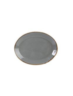 Тарелка 36 см овальная фарфор цвет тёмно-серый