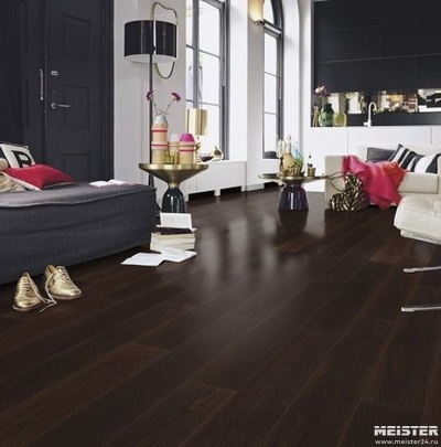 Паркетная доска Meister PS 300 Residence Дуб гармония Закопченный 8052 в интерьере