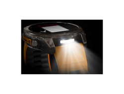 Умные часы Garmin Fenix 8 - 51 мм, AMOLED Sapphire, Titanium, светло-серый, оранжевый силиконовый ремешок (010-02905-11)