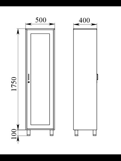 Шкаф-витрина медицинский металлический ШВМр-1.1