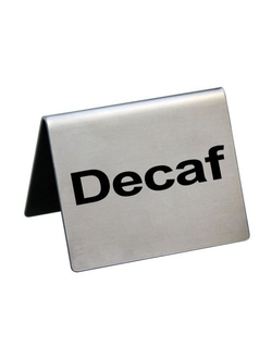 Табличка "Decaf"  50*40 мм. горизонтальная, нерж. /1/
