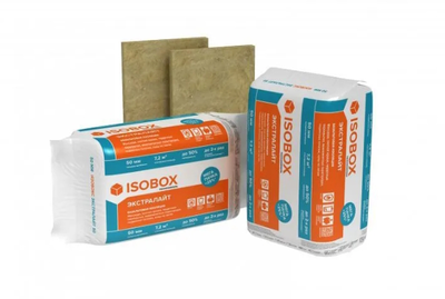 Плиты минераловатные ИЗОБОКС ЭКСТРАЛАЙТ 1200х600х50 мм (5,76м2)