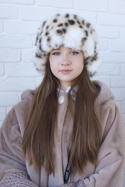 Ушанка "Север" цвет кофе + рысь