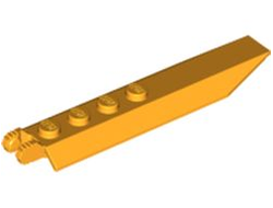 Hinge Plate 1 x 8 with Angled Side Extensions, Squared Plate Underside, Bright Light Orange (14137 / 6289649)