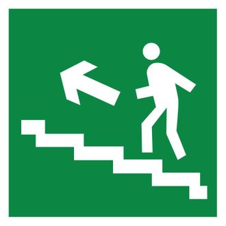 Направление к эвакуационному выходу по лестнице вверх Е 16, 150х150