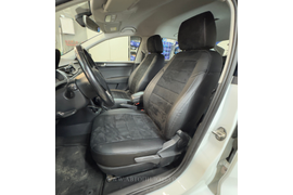 Skoda Rapid I (2014+) (экокожа+алькантара, черный+черный)