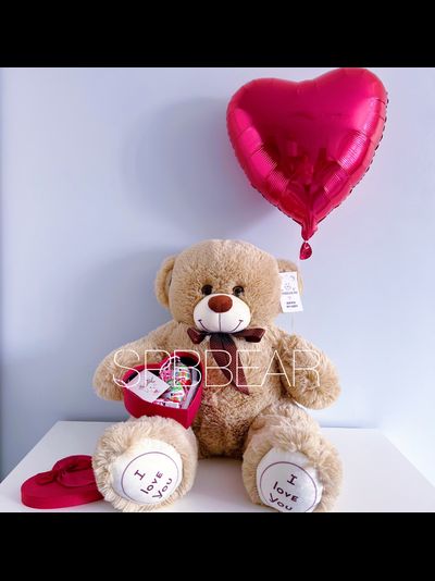 Подарочный набор №12 - Плюшевый мишка 85 см, Шар сердце, Киндер бокс малый